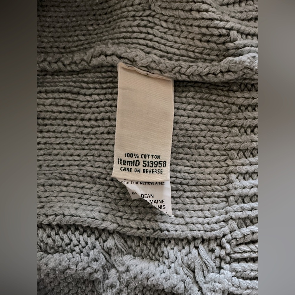 Y2K 90,S L.L. Bean Women's Gray Cable Knit Turtleneck Sweater - Picture 11 of 12